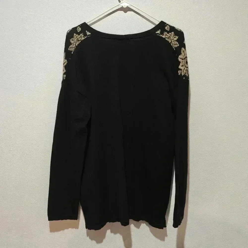 Gold flowers sweater 12 girl